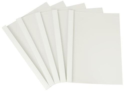 RAYSON Thermobindemappen, 70 Blatt, 8 mm, A4, Weiß, Packung mit 25 Stück