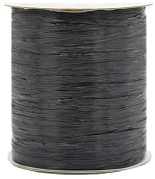 250 metros de hilo de paja de rafia natural, hilo de rafia de trigo sarraceno, hilo de papel, hilo de cinta, hilo de paja de rafia de papel, hilo for sombreros de sol, hilo for crochet y punto(Dark Gr