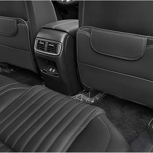 XPKLTXZW 2 Stück Autositz Schutz Rückseite Anti Kick Pad Für Cupra Ateca/Born/Formentor/Leon/TCR/E-TCR, Leder Rückenlehnenschutz und Organizer ZubehöR Wasserdicht und Pflegeleicht,B/Black