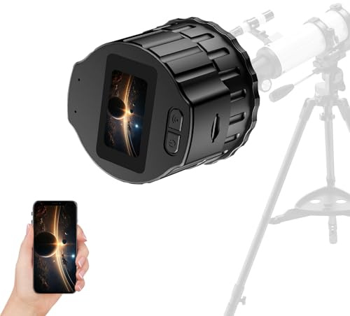 Elektronische WiFi-Kamera für Teleskop – 1080P HD Video Recording Wireless Digital Eyepiece mit 1,5 Zoll Display für Teleskope 28 mm-50 mm Monokulare Ferngläser Astronomische Teleskope