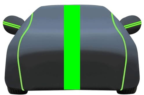 YWUANNMGAZ Car Cover Waterproof For Mini Classic 1997-2000, Full Car Cover Outdoor Sun Rain Dust Scratch All Weather Protection Durable UV Resistant With Reflective Strips Car Covers(Black Green)