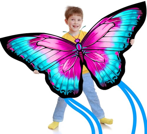 YFAFENGS Butterfly Kites for Kids & Adults, Easy to Fly Design with Long Tail for Stability, for Kids Ages 4-8 & Beginners, Beach & Park Use | Family Outdoor Fun (Includes String & Bag)