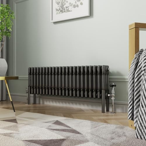 NRG Radiador tradicional horizontal de hierro fundido de metal crudo triple columna 300 x 1010 mm calefacción central para baño radiadores de diseño Rad