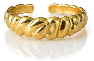 Ring Damen aus Edelstahl, verstellbar, wasserbeständig, langlebig, eleganter minimalistischer Schmuck, erhältlich in Gold und Silber, Geschenk für Frauen, Geschenkbox inklusive, modern und zeitlos