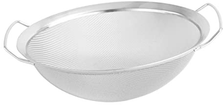 Cabilock 1 Colino in Acciaio Inox per Riso per Scolare Le Verdure Doppio Manico Argento 20 Cm per Uso Domestico E Ristorante