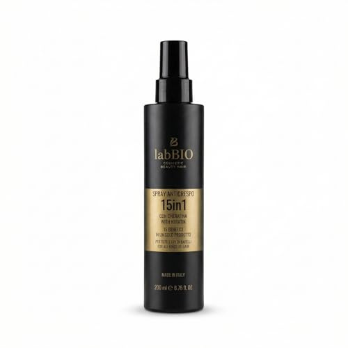 Anti-Frizz-Spray ohne Ausspülen mit Keratin, 200 ml, Formel mit Arganöl und Keratin, Glanz-Effekt ohne Rückstände für glattes und gewelltes Haar