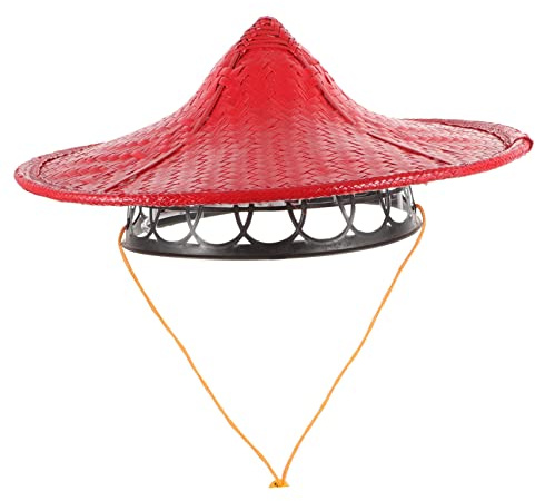 WRITWAA Hatt Traditionell Kinesisk Hatt Cosplay Asiatisk Röd Hatt Koniska Hattar Festivalhattar För Kvinnor Dekorativ Hatt Festhattar Orientalisk Hatt Japan Hatt Kinesisk Traditionell
