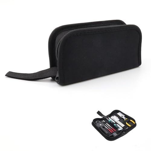 txuzong Bolsa para Herramientas Profesional - Organizador Portátil con 13 Anillos Ajustables y Cremallera - Ideal para Fontaneros, Electricistas y Artesanos - Bolsa de Herramientas Pequeña, Resistente