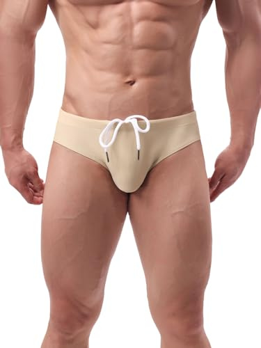 Summer Code Mens Bikini Swim Briefs Stretch Swimwear Quick Dry Swimsuit | Chlorine Resistant Swimsuit Bathing Suit with Drawstring,Tagless Breathable Swim Trunks,for Surfing Hot Weather Beach