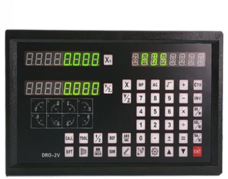 Digital Readout DRO-2V Display And 2 Pieces Linear s Scale Encoder Grating Ruler For Lathe Milling Machines for Lathe Drill Machine(DRO-2V)