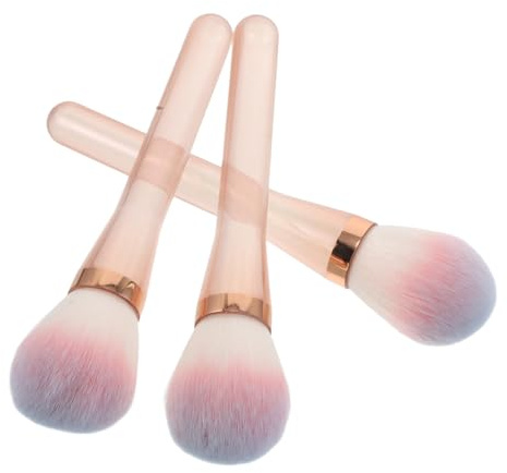 HAPINARY 3 St Blushborstar för och Highlight Mjuk Syntetborst Multifunktionell Puderborste för Ansikte Resvänlig med Hygienisk Opp-förpackning