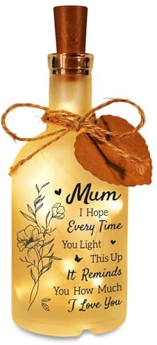 Laicaii Gifts for Mum - LED Bottle Decorative Light with Warm White LEDs, Thoughtful Decorative Lighting, Glass Bottle for Shelf or Bedside Display, Aesthetic and Functional for Mum