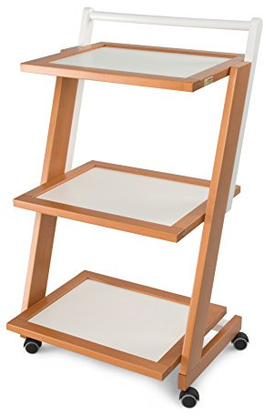 ARREDAMENTIITALIA Arredamenti Italia Camarera para Bebidas ZORDAN, Madera - 3 bandejas - Diseño - Color: Madera de Cerezo/Blanco Ar-It il Cuore del Legno