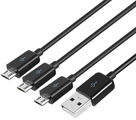 Micro-USB-Splitter-Ladekabel, 3-in-1 USB 2.0 A-Stecker auf drei Micro-USB-Stecker, 1 auf 3, Sync-Ladekabel, Adapterkabel, 1 m