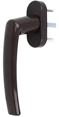 Aluminium Fenstergriff Nevada, Farbe:Braun RAL 8019, Stiftlänge:40mm