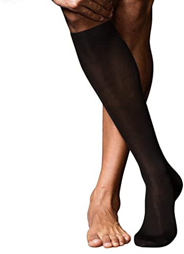 Intimitaly® 6 Par Män Långa Strumpor Skottland och domstol Strumpor Män Eleganta Tillverkad i Italien Förstärkt häl och tå Långa Strumpor Blå Svart Mode Office, Moros huvud, 42/44 EU