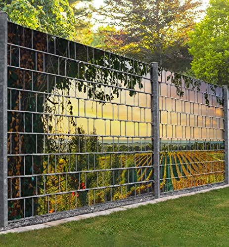 MyMaxxi Infinity Zaunsichtschutz - Italienische Bolgheri Weinberge - Sichtschutzstreifen für Doppelstabmattenzaun - Windschutz Sonnenschutz Blickdicht - Sichtschutz Garten Teil1-250x180cm