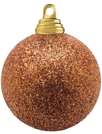 Glitzer-Weihnachtskugeln in Kupfer aus Kunststoff, 6 cm Ø - 6 Stück