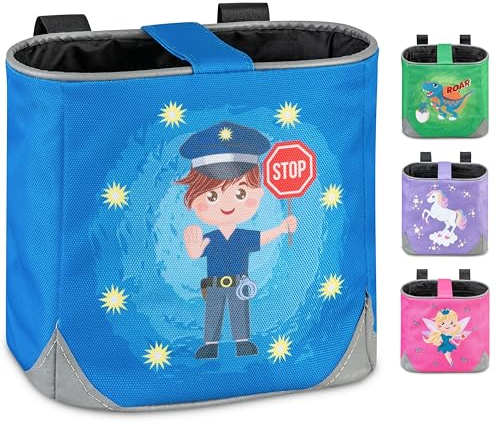 wonneklein Lenkertasche Polizist - Fahrradtasche für Kinder - für Laufrad, Fahrrad, Dreirad & Roller - kompatibel mit Woom & PUKY - mit Stofflasche & Klettverschluss (Paul Polizist)