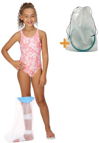 MEDIMINA - Protecteur de plâtre pour jambe enfant, imperméable et réutilisable, housse pour plâtre jambe enfant, facile à mettre et à enlever, protection maximale et confort pour la jambe en plâtre