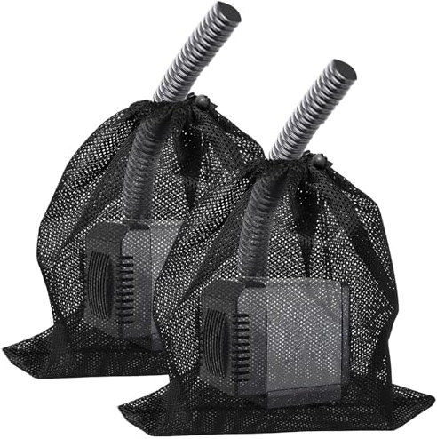 Water Pump Filter Bag, 2 Pack Large Pump Barrier Garden Pond Aquarium Mesh with Drawstring,Fish Pond Household Filter Bag Accessories
