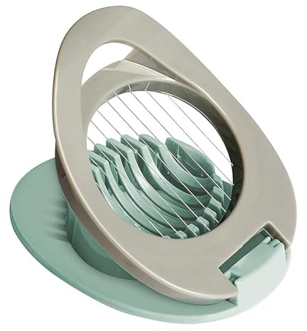 Egg Slicer for Boiled Eggs,Egg Slicer with Stainless Steel,Multifunctional Egg Cutter for Evenly Slicing Boiled Eggs Ham Kiwi Banana and Strawberry(Green)