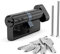 MANICAF Cilindro 30/30, cerradura de cilindro europeo, cerradura con pomo y cerradura de seguridad para puerta de casa, cerradura de cilindro de 60 mm con 5 llaves de latón (negro)