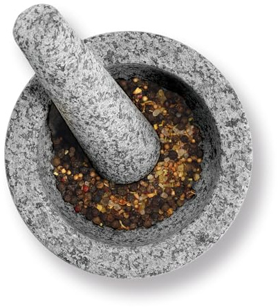 Zeller 24523 Mörser & Stößel-Set, Granit, grau