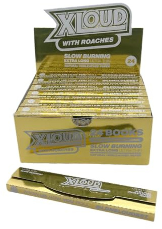 Loud LDN XLOUD Papers and Tips Set, 130mm x 45mm, 32 Unbleached Papers, 32 Tips, Ultra Thin (5 x Booklets)