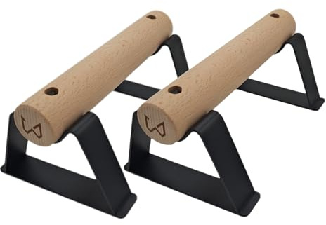Paralelas Pequeñas de Calistenia Antlettes V2 | Parallettes de Madera y Acero Antideslizantes para Flexiones, Handstand y Entrenamiento