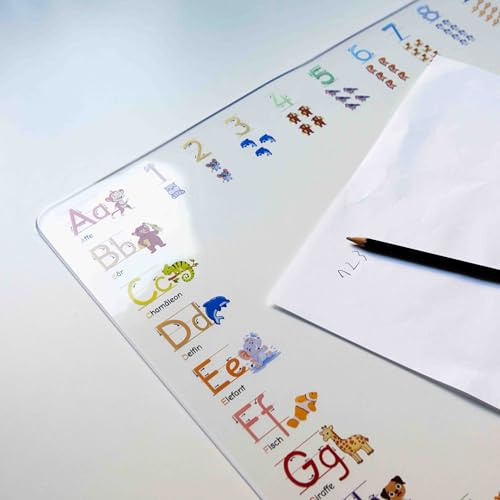 PROFOLIO Kinder Schreibtischunterlage - Rutschfest & Abwischbar - Tischmatte mit Motiv ABC zum Spielen & Malen - Geeignet als Bastelunterlage & Tischschutz - Maße 70 x 45 cm