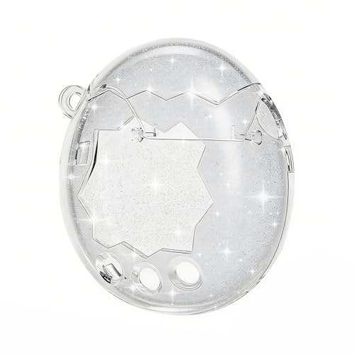 PC-fodral kompatibelt med Tamagotchi Paradise, transparent fodral hårt skal elektroniskt husdjur spel maskin bärande ärm hudskydd ersättning (endast fodral) (glitterpulver)