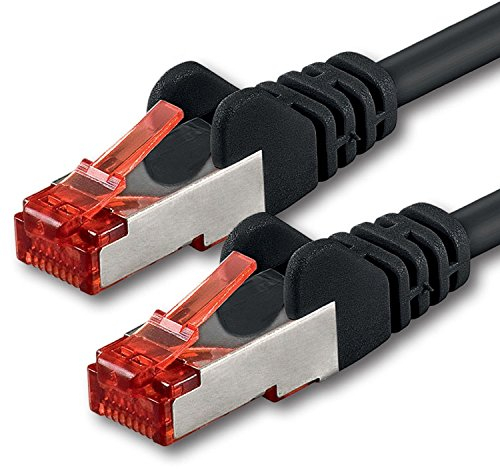 1aTTack.de 1x 3 mètres - Câble réseau Cat 6 câble patch Cat6 RJ45 SFTP - noir