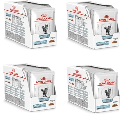 Royal Canin Veterinary Sensitivity Control | 4er Pack | 4 x 12 x 85 g | Diät-Alleinfuttermittel für ausgewachsene Katzen | Zur Minderung von Nährstoffintoleranzerscheinungen