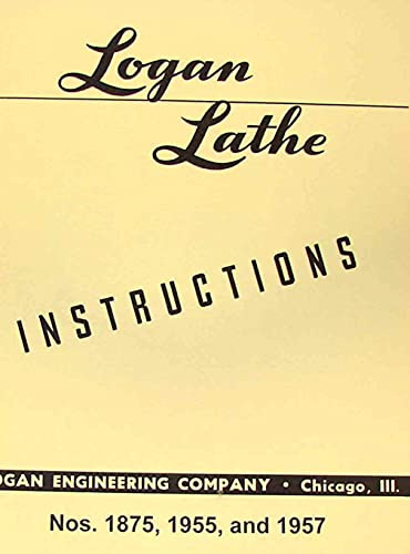 LOGAN 1875, 1955, 1957 Metal Lathes Instructions Manual