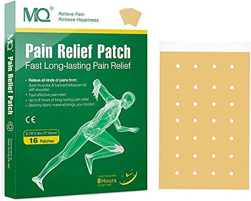 Patchs Anti Douleur 16PCS Pansement Anti-douleur Soulagement de la Douleur à Effet Durable,Douleur au Genou, Maux de dos, Musculaires et Cervicales Patch Chauffant Jusqu'à 8 Heures