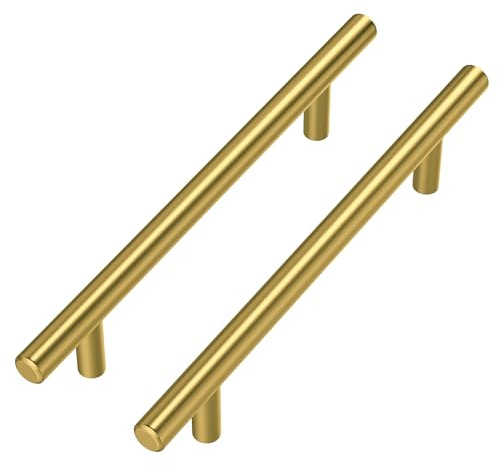 Goldenwarm 15 Stück Schrankgriffe Gold Griffe Möbelgriffe 128mm Lochabstand, Griffe für Küchenschränke Küchengriffe Schubladengriffe