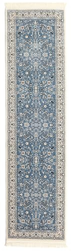 RugVista Nain Florentine Teppich, 80 x 300 cm, Hell Blau | Orientalische, Naher Osten, Traditionelle, Nain, Rechteckig, Niedriger Stapel, Nur chemische Reinigung, Oeko-Tex 100