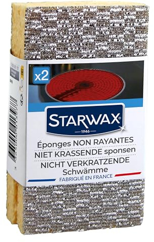 STARWAX Esponjas no rayadas – 3X 2 – Limpian sin rayar Las Superficies delicadas de la Cocina Plateadas