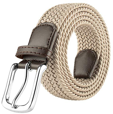 JUKMO Elastiskt flätat bälte, stretchigt vävt bälte i presentförpackning, Khaki, 28-31W / 37L S