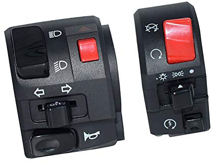 BESTEU Motorrad Lenkerschalter Controller Hupen Blinkerhupe Startknopf 1 Paar