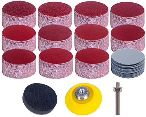 STEBRUAM 240 Stück Schleifscheiben Pads 50mm Schleifpapier Klett 2 Zoll Schleifpads Körnung 60 80 120 180 240 320 400 600 800 1000 2000 3000 Automobil Holzmöbellackierung-Veredelung-Home Improvement