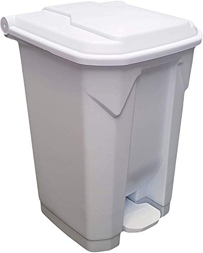 Chabrias Ltd 4 Pack 80 Litre White Step-On Waste Bin for Kitchen, Office, Medical, Clinical – Recycling Trash Can for Indoor/Outdoor, Home & Commercial Waste Disposal
