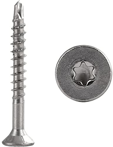 Spanplattenschrauben mit Bohrspitze und Innensechsrund 4,5x80 mm Edelstahl A2 V2A (20 Stück) Teilgewinde FASTON®