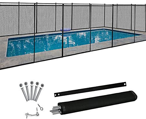 RELAX4LIFE Poolzaun faltbar 360 x 125 cm, stabiler Teichzaun mit Fußrohre & Deckel, Gartenzaun mit 4 Elemente & Schloss, wasserdichter Schutzzaun für Schwimmbad & Garten & Teich & Hühnerstall, schwarz