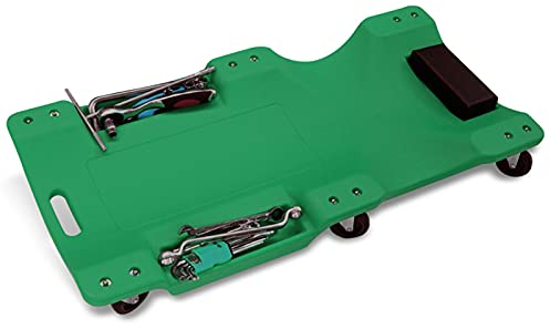 ARCH Rollbrett Werkstatt, Auto Werkstatthocker Mit Gepolsterter Kopfstütze Und Tragegriff, Dolly-Räder for Reparaturladen Und Werkstattgarage, Keine Werkzeuge (Color : Green)
