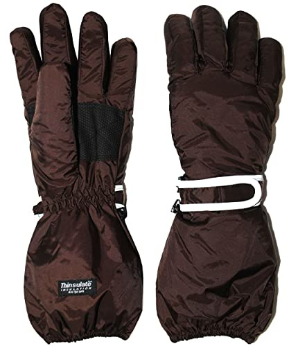 alles-meine.de GmbH Fingerhandschuhe - Thermo - mit langem Schaft - BRAUN - Größe: 7 - Erwachsene - wasserdicht + atmungsaktiv Thinsulate Reflektor ! - gefüttert - Baumwoll..