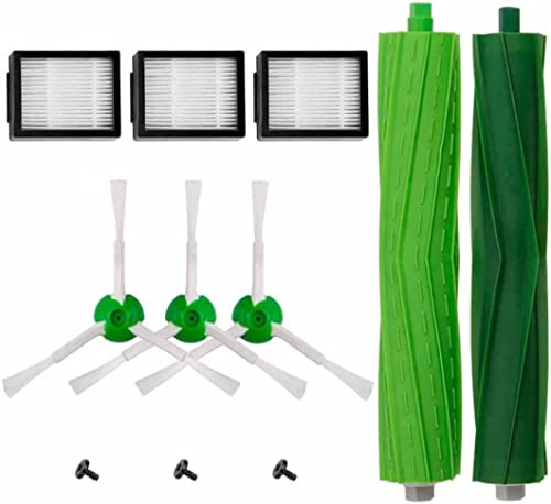 Recamania Kit de repuestos para iRobot para Roomba Serie E5, E6, I7, I7+ - Incluye 3 cepillos laterales, 3 filtros y rodillos extractores