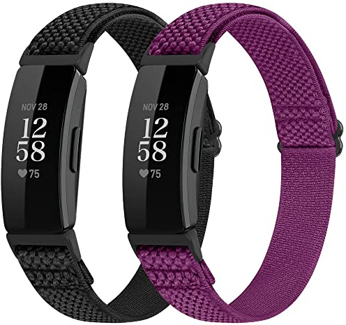 SHIJZWD Adjustable Elastic Watch Strap Compatible with Fitbit Inspire 3/Inspire 2/Inspire/Inspire HR/Fitbit Ace 3/Ace 2, Soft Breathable Nylon Sport Band Stretchy Replacement Wristband for Women Men