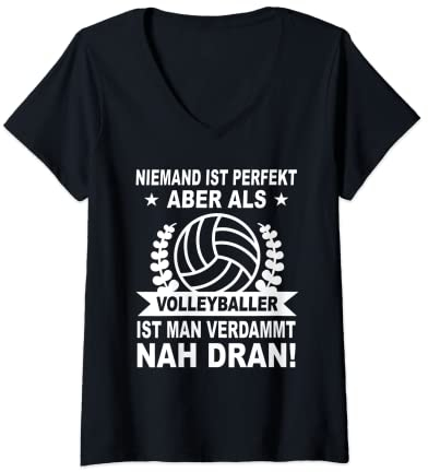 Damen Beachvolleyball Volleyballer - Volleyball Spruch Volleyball T-Shirt mit V-Ausschnitt